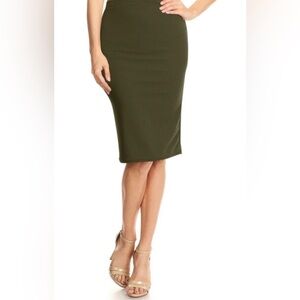 NWT Bettie Page Pencil Skirt. Olive Green.